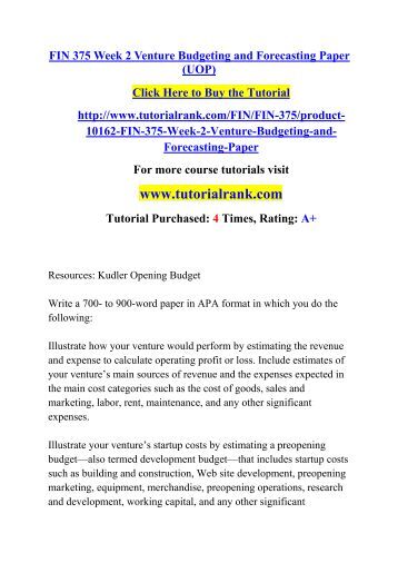 fin 375 week 1 venture concepts Fin 375 is a online tutorial store we provides fin 375 week 1 venture concepts paper. fin 375 week 1 venture concepts Fin 375 is a online tutorial store we provides fin 375 week 1 venture concepts paper.