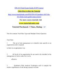  FIN 415 UOP Course Tutorial/TutorialRank