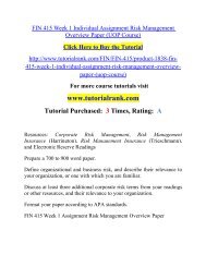 FIN 415 Week 1 Individual Assignment Risk Management Overview Paper (UOP Course).pdf