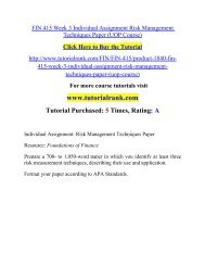 FIN 415 Week 3 Individual Assignment Risk Management Techniques Paper (UOP Course).pdf