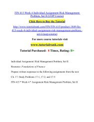 FIN 415 Week 4 Individual Assignment Risk Management Problem, Set II (UOP Course).pdf
