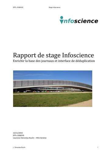 Rapport de stage Infoscience - Infoscience - EPFL