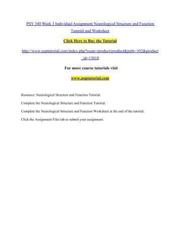 psy 340 week 2 brain structures and functions worksheet What is the role of primary neurotransmitters psy 340 brain structures and functions psy 340 brain structures and functions worksheet: $950: psy 340 week 2. psy 340 week 2 brain structures and functions worksheet What is the role of primary neurotransmitters psy 340 brain structures and functions psy 340 brain structures and functions worksheet: $950: psy 340 week 2.