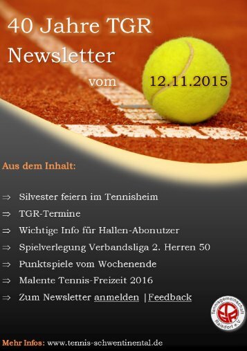 TGR Newsletter vom 12.11.2015