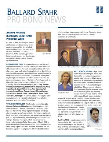 pro bono newsletter spring-06.qxp - Ballard Spahr Andrews ...