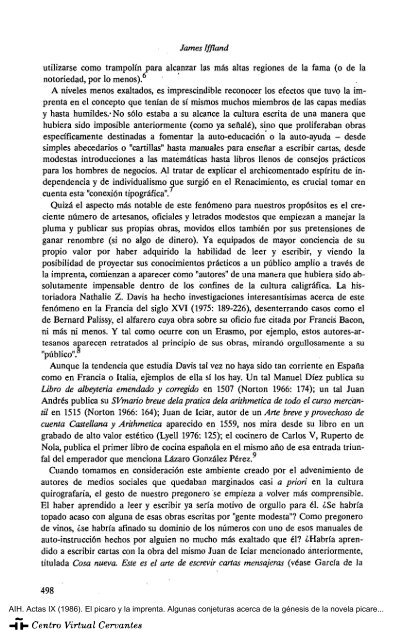 El picaro y la imprenta. Algunas conjeturas acerca - Centro Virtual ...