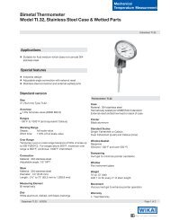 Bimetal Thermometer Model TI.32 Stainless Steel Case & Wetted Parts