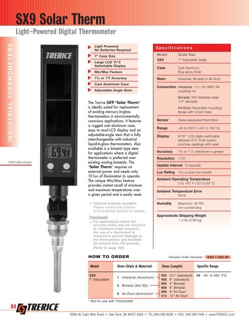 SX9 Solar Therm Light-Powered Digital Thermometer