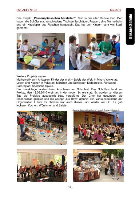 Verabschiedung Herr Iffland Projektage & Schulfest ... - Schloß-Schule