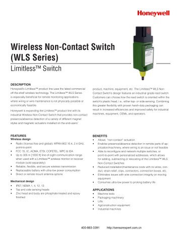 Wireless Non-Contact Switch (WLS Series)