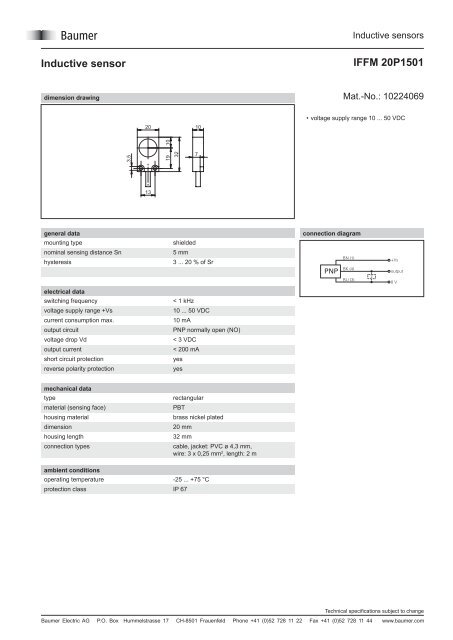 IFFM 20P1501 Inductive sensor