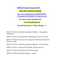 BSHS 375 Entire Course (UOP)/ Tutorialrank