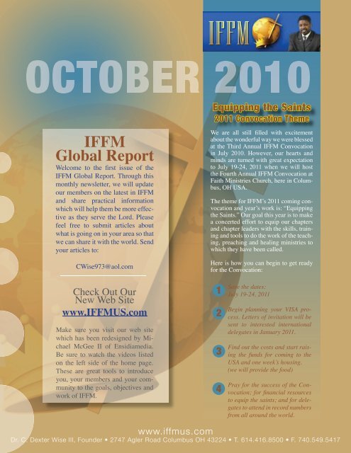 IFFM News 1010.indd - International Fellowship of Faith Ministries