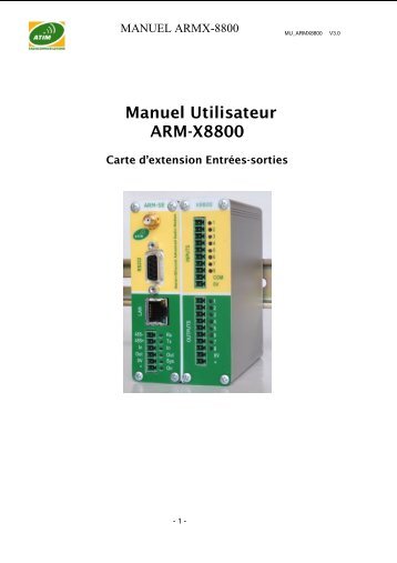 Manuel Utilisateur ARM-X8800