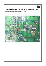 Hinweisblatt zum ALC 7000 Expert - ELV