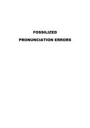 FOSSILIZED PRONUNCIATION ERRORS