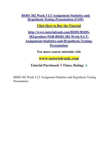 Hypothesis Testing Pdf