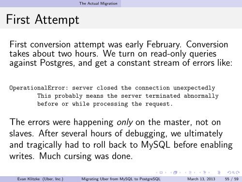 Migrating Uber from MySQL to PostgreSQL