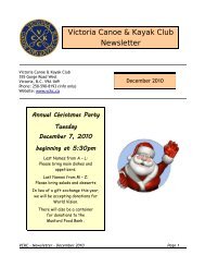 Victoria Canoe & Kayak Club Newsletter