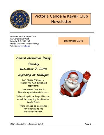 Victoria Canoe & Kayak Club Newsletter