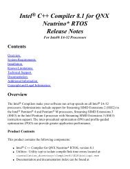 Intel C++ Compiler 8.1 for QNX Neutrino* RTOS Release Notes