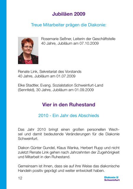 2009 Jahresbericht - Diakonie Schweinfurt