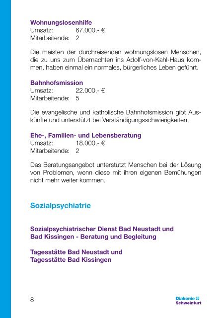 2009 Jahresbericht - Diakonie Schweinfurt