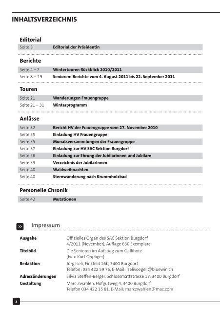 SAC Bulletin 4_11 1.1.indd - beim SAC Burgdorf