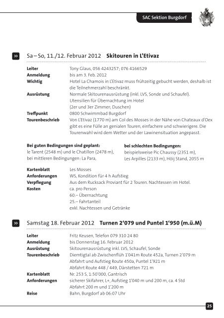 SAC Bulletin 4_11 1.1.indd - beim SAC Burgdorf