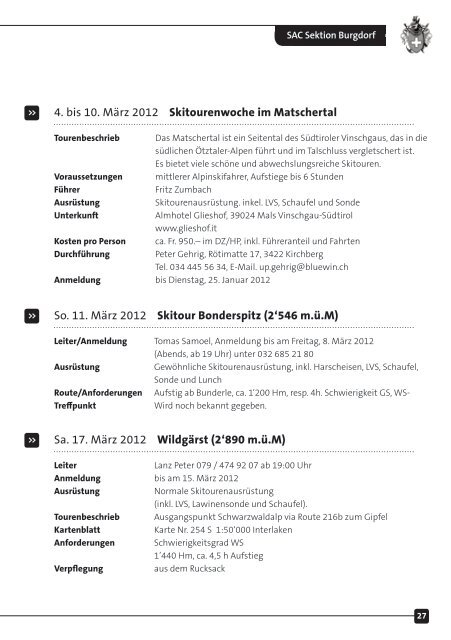 SAC Bulletin 4_11 1.1.indd - beim SAC Burgdorf