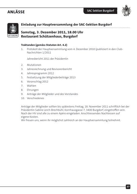 SAC Bulletin 4_11 1.1.indd - beim SAC Burgdorf
