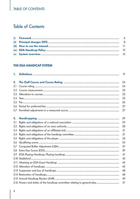 EGA HANDICAP SYSTEM - NGF