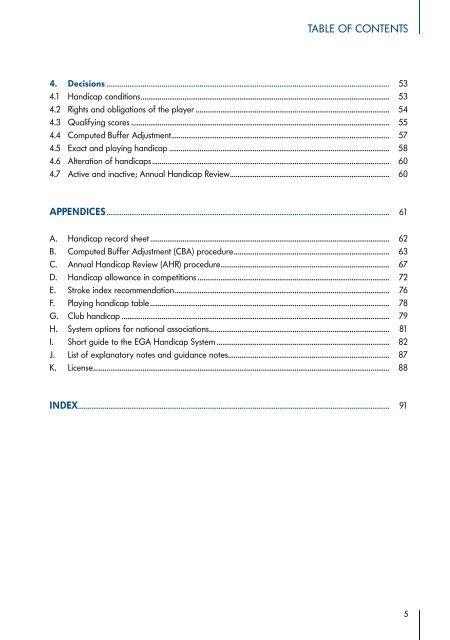 EGA HANDICAP SYSTEM - NGF