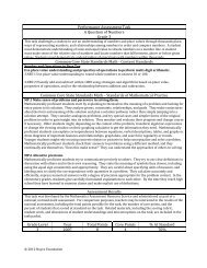 Performance Assessment Task A Question of Numbers Grade 3 ...