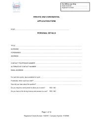 PRIVATE AND CONFIDENTIAL APPLICATION FORM PERSONAL DETAILS Page 1 of 14