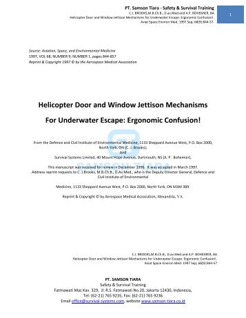 Helicopter Door and Window Jettison Mechanisms ... - Samson Tiara