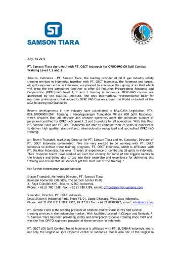 Press Release IMO PTST - PTOSCT_Rev4 - Samson Tiara