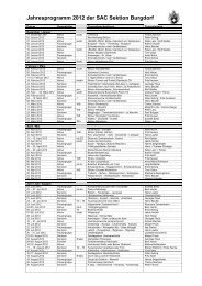 Jahresprogramm 2012 der SAC Sektion Burgdorf - beim SAC Burgdorf