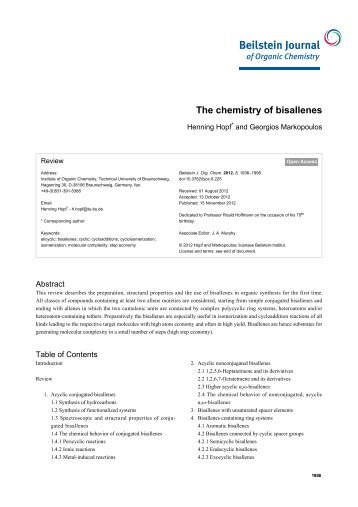 The chemistry of bisallenes - Journals