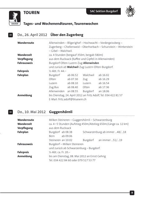 Quartalsversammlung - beim SAC Burgdorf