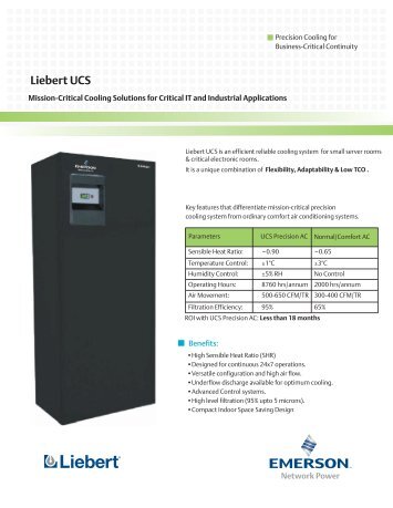 Liebert UCS Brochure - Emerson Network Power