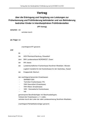 Mustervertrag IFF 2012 - AOK-Gesundheitspartner