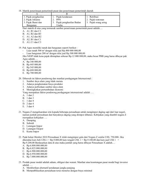 Soal Ekonomi Tryout 5 â Paket B - ASOSIASI GURU EKONOMI ...