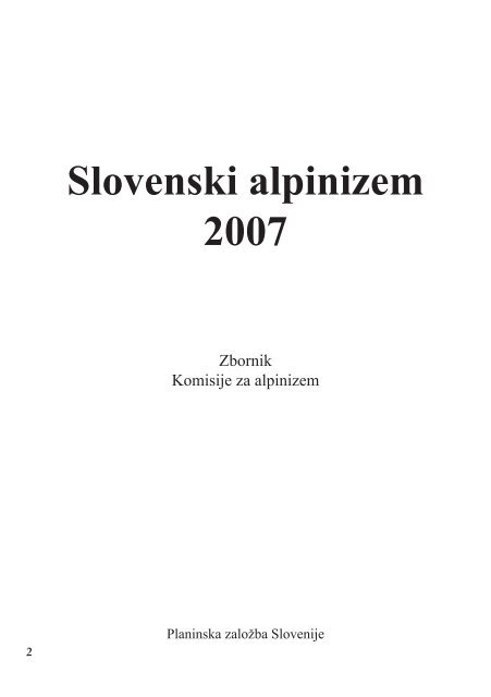 SLOVENSKI ALPINIZEM 2007
