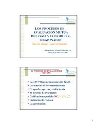 LOS PROCESOS DE EVALUACION MUTUA DEL GAFI Y LOS GRUPOS REGIONALES