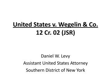 United States v Wegelin & Co 12 Cr 02 (JSR)