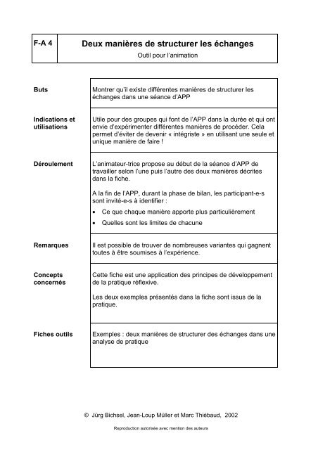 Deux manières de structurer les échanges