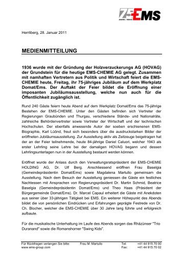 medienmitteilung - EMS Chemie