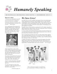 News Letter draft - Summer 2011.pub - Hinsdale Humane Society