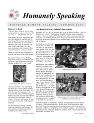 News Letter draft - Summer 2012.pub - Hinsdale Humane Society